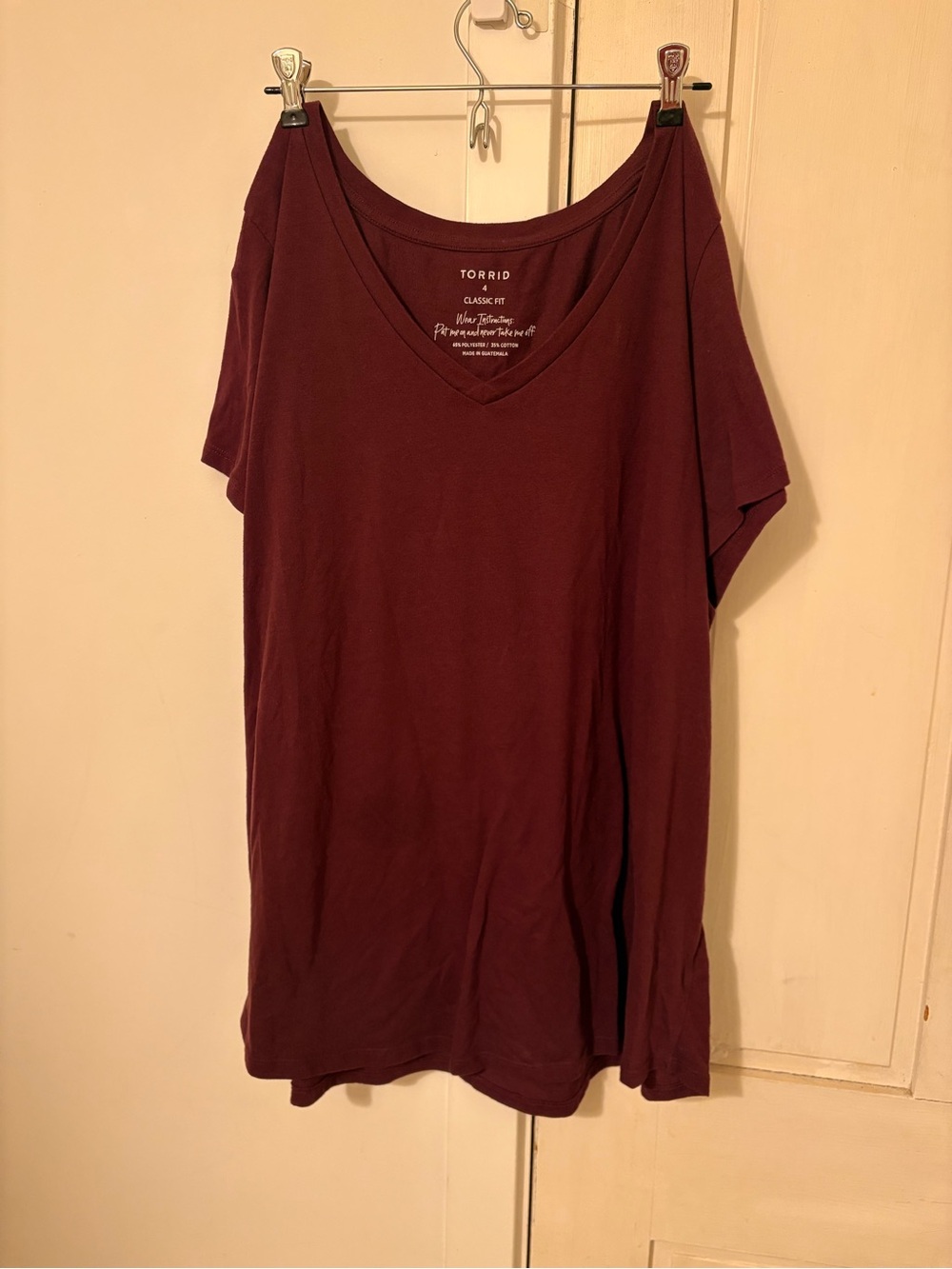 torrid Burgundy V-Neck Short Sleeve Tee